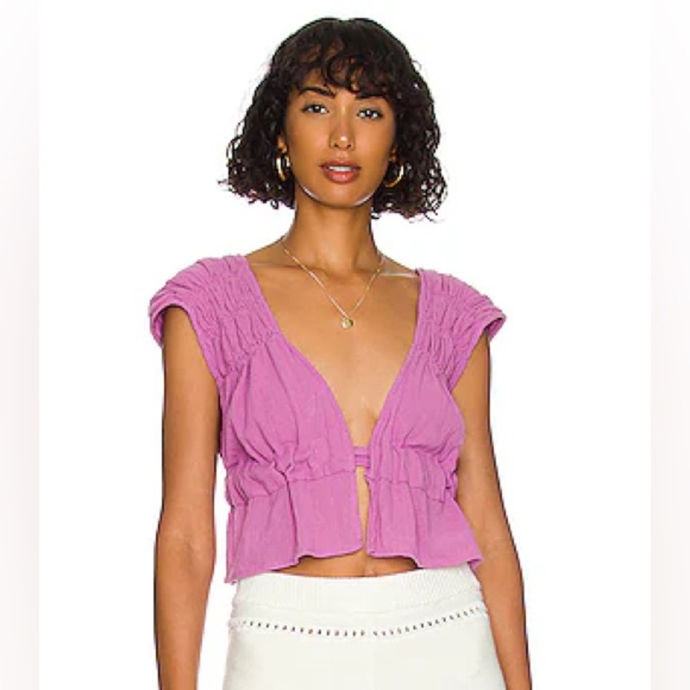 Free People Hot Spell Tie Top - Orchid Rain M